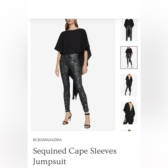 BCBG sequined capped sleeves jumpsuit - Picture 2 of 9